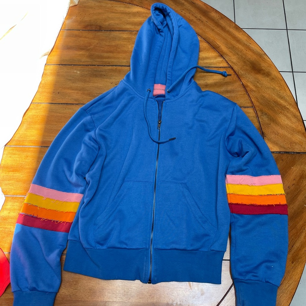 Blue zip up sweatshirt